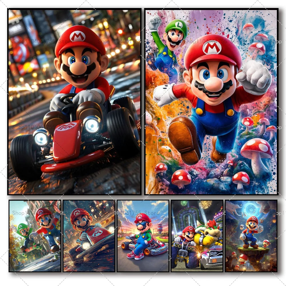 1PC Classic Anime Movie M-Marios Poster Self-adhesive Art Waterproof Paper Sticker Coffee House Bar Room Wall Decor 1PC Classic Anime Movie M-Marios Poster Self-adhesive Art Waterproof Paper Sticker Coffee House Bar Room Wall Decor